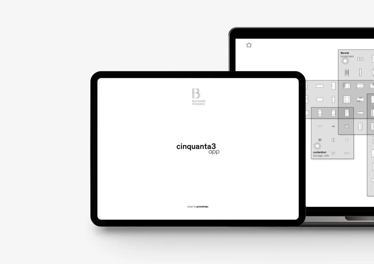 Tablet e portatile con app e webapp Cinquanta3 progettate da Grucciadesign